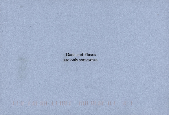 Linda French - postcard Dada and Fluxus are only somewhat